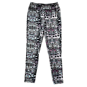 Essenza Pink and Black Patterned Stretchy Leggings Women’s M Athleisure